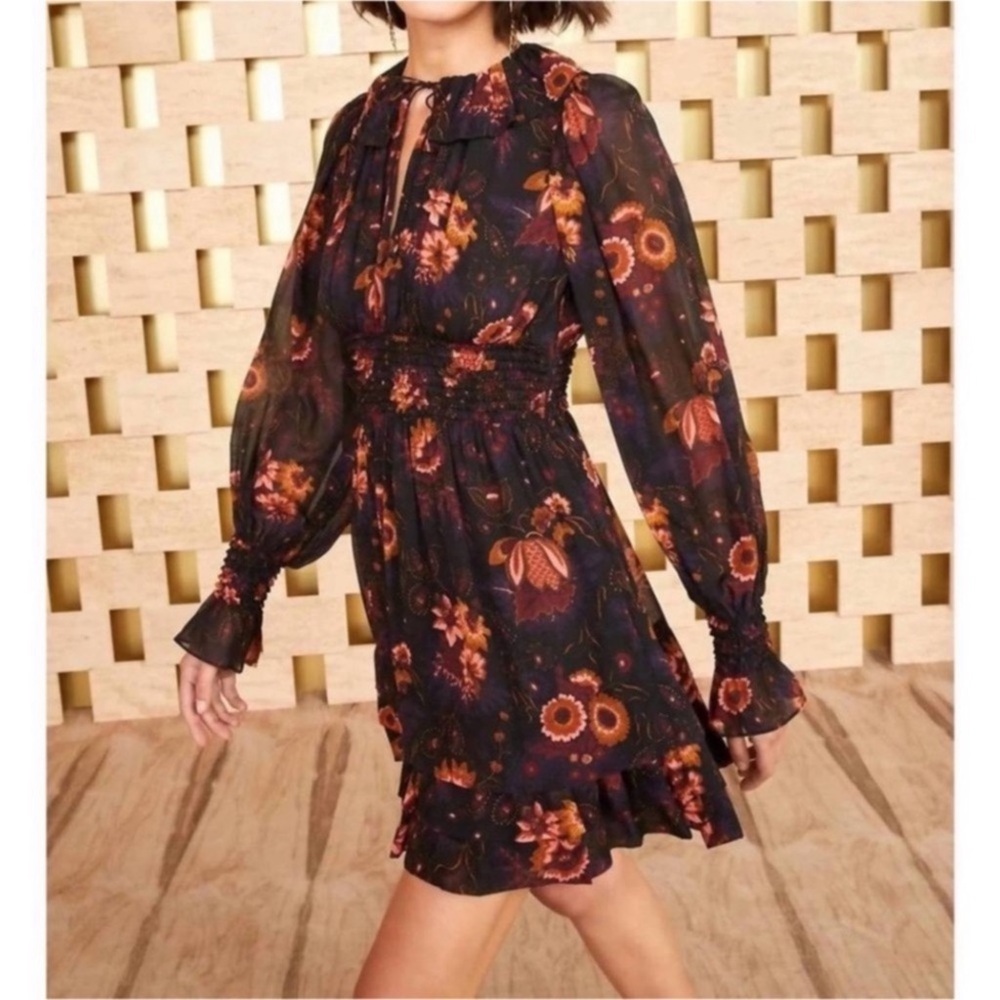 ULLA JOHNSON Adara Silk Mini Dress Sz 0